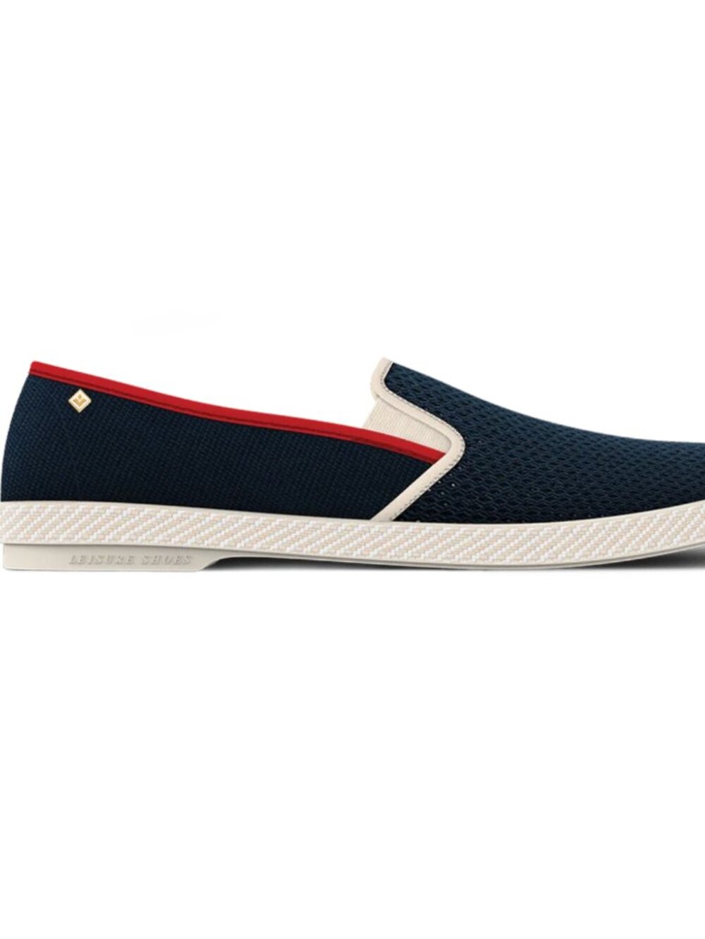 $220 RIVIERAS 38 8 Navy Red Espadrille Loafers - Picture 10 of 10